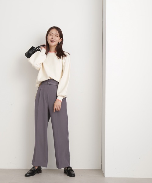 N.（N. Natural Beauty Basic）（エヌエヌナチュラルビューティーベーシック）の「◆バイカラーフォルムニット（ニット/セーター・レディース・オフホワイト/ベージュ/ネイビー・MEDIUM）」の4枚目の写真