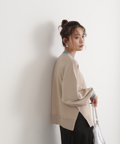 N.（N. Natural Beauty Basic）（エヌエヌナチュラルビューティーベーシック）の「◆バイカラーフォルムニット（ニット/セーター・レディース・オフホワイト/ベージュ/ネイビー・MEDIUM）」の18枚目の写真