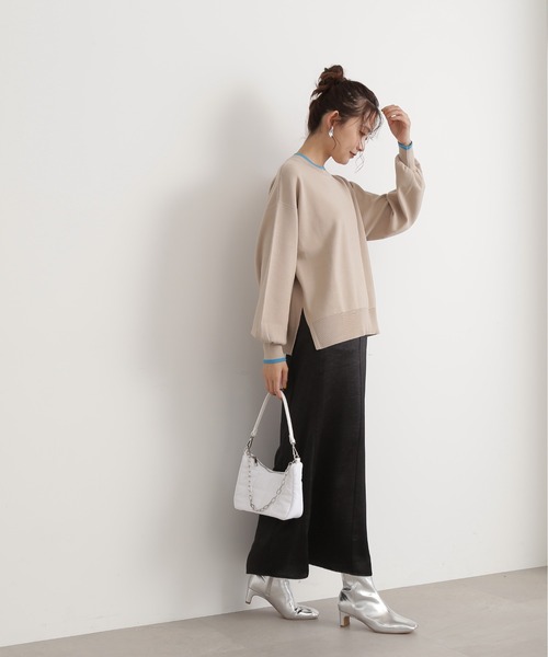 N.（N. Natural Beauty Basic）（エヌエヌナチュラルビューティーベーシック）の「◆バイカラーフォルムニット（ニット/セーター・レディース・オフホワイト/ベージュ/ネイビー・MEDIUM）」の12枚目の写真