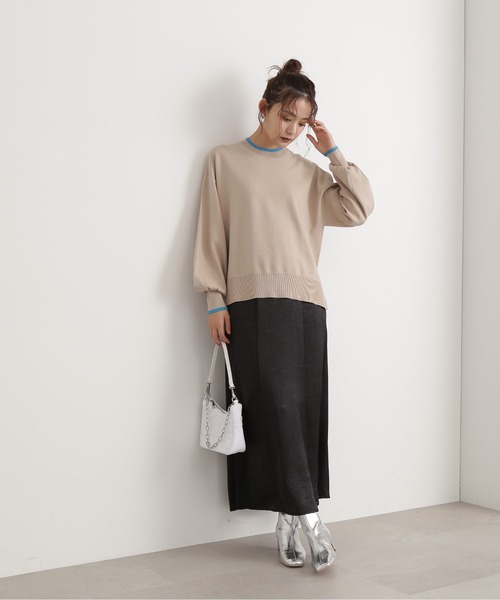 N.（N. Natural Beauty Basic）（エヌエヌナチュラルビューティーベーシック）の「◆バイカラーフォルムニット（ニット/セーター・レディース・オフホワイト/ベージュ/ネイビー・MEDIUM）」の22枚目の写真