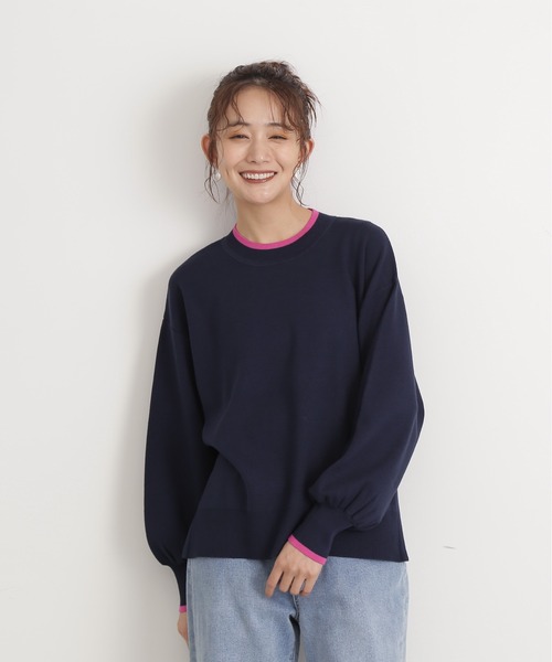 N.（N. Natural Beauty Basic）（エヌエヌナチュラルビューティーベーシック）の「◆バイカラーフォルムニット（ニット/セーター・レディース・オフホワイト/ベージュ/ネイビー・MEDIUM）」の20枚目の写真