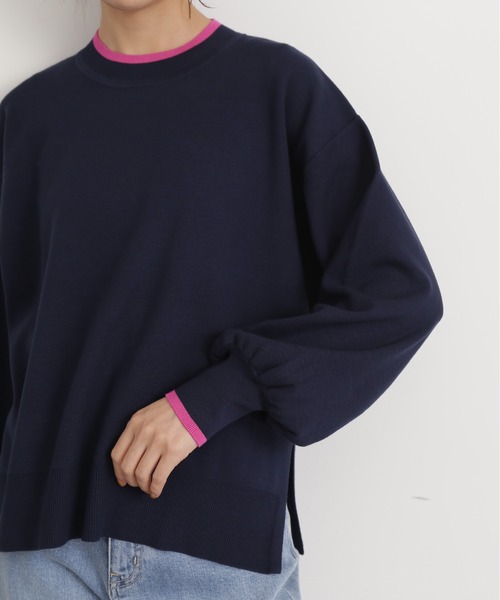 N.（N. Natural Beauty Basic）（エヌエヌナチュラルビューティーベーシック）の「◆バイカラーフォルムニット（ニット/セーター・レディース・オフホワイト/ベージュ/ネイビー・MEDIUM）」の14枚目の写真