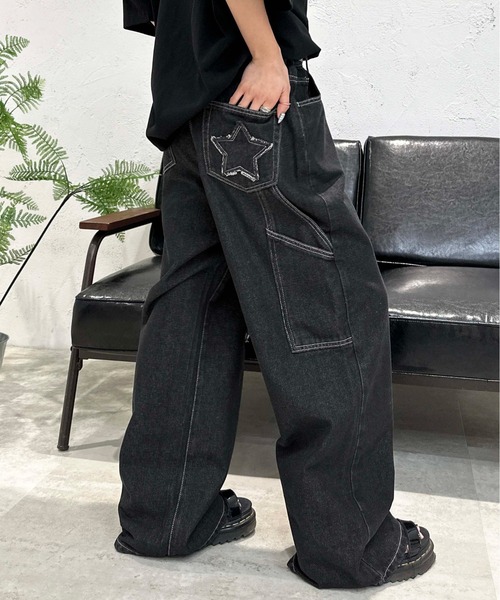 sedacle(セダクル)の「スターペインターデニムパンツ(デニムパンツ・メンズ・ブラック/パープル/ブラウン・MEDIUM/LARGE)」の4枚目の写真