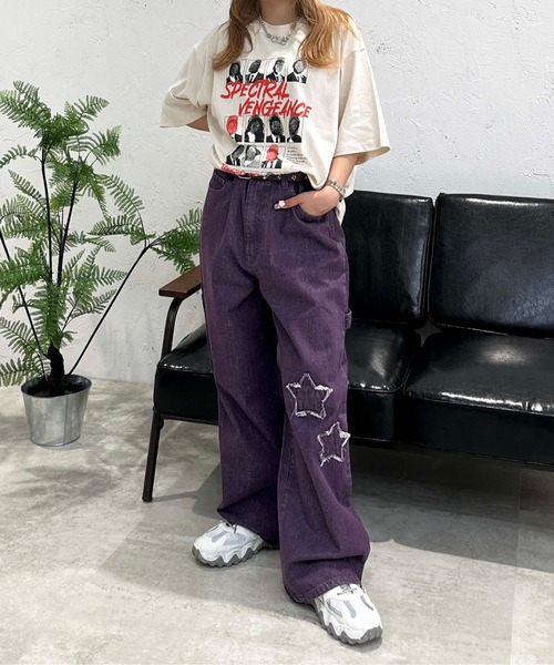 【週末限定値下げ！】ATTISESSION ペイントパンツ　38 パープル 週末限定値下げ！】ATTISESSION ペイントパンツ 38 パープル 週末限定