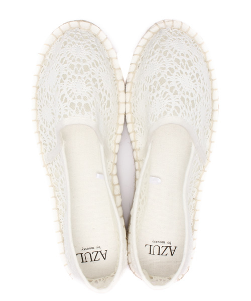 AZUL by moussy（アズールバイマウジー）の「レース厚底エスパドリーユ（スリッポン・レディース・ブラック/ホワイト・MEDIUM/SMALL/LARGE）」の10枚目の写真