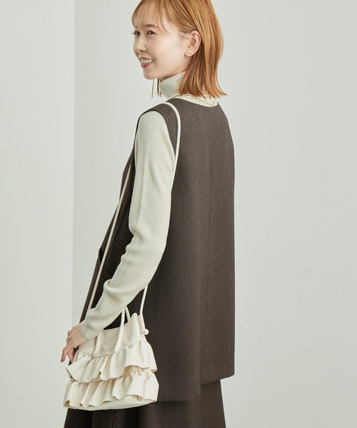 ROPE' PICNIC（ロペピクニック）の「セットアップ対応/スリートーンツイードベスト（ベスト・レディース・ベージュ/ダークブラウン/チャコールグレー・38）」の12枚目の写真