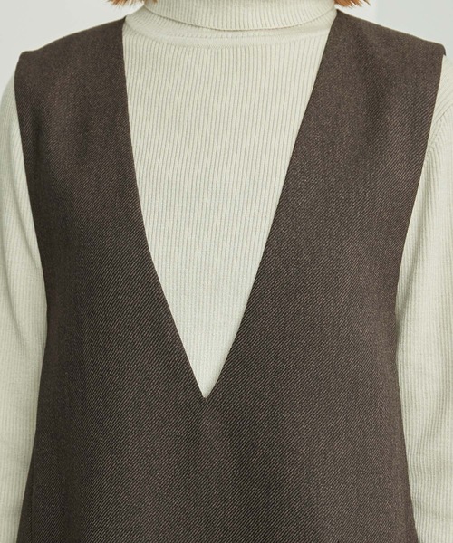 ROPE' PICNIC（ロペピクニック）の「セットアップ対応/スリートーンツイードベスト（ベスト・レディース・ベージュ/ダークブラウン/チャコールグレー・38）」の19枚目の写真