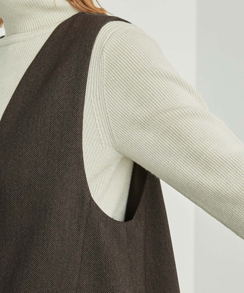 ROPE' PICNIC（ロペピクニック）の「セットアップ対応/スリートーンツイードベスト（ベスト・レディース・ベージュ/ダークブラウン/チャコールグレー・38）」の20枚目の写真