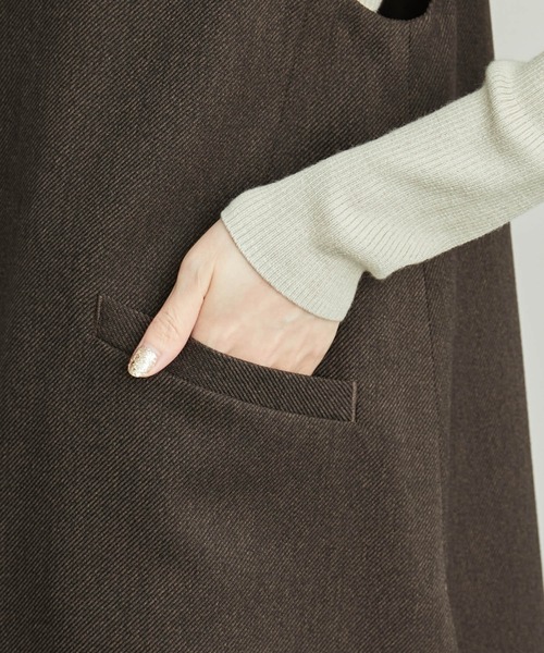ROPE' PICNIC（ロペピクニック）の「セットアップ対応/スリートーンツイードベスト（ベスト・レディース・ベージュ/ダークブラウン/チャコールグレー・38）」の21枚目の写真