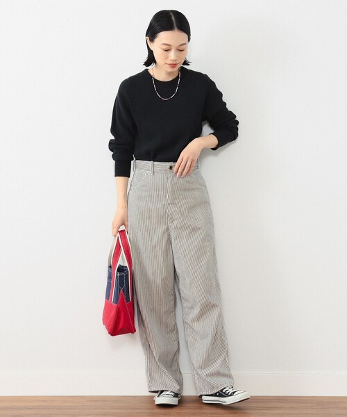 BEAMS BOY（ビームスボーイ）の「【ビームスの百名品】コットン サーマル クルーネック ロングスリーブ Tシャツ（Tシャツ/カットソー・レディース・ブルー/オフホワイト/ブラック・ONE SIZE）」の12枚目の写真