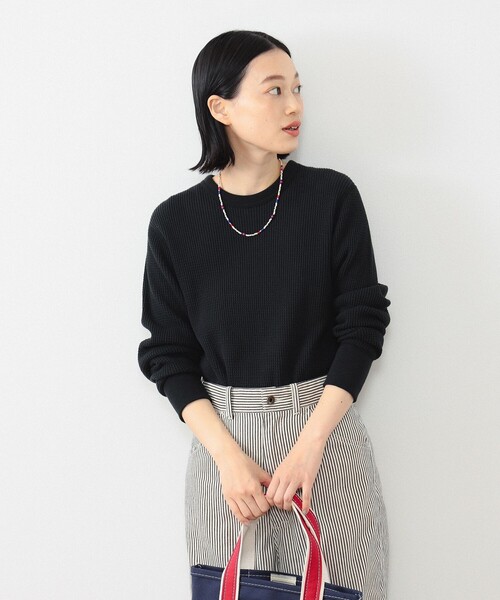 BEAMS BOY（ビームスボーイ）の「【ビームスの百名品】コットン サーマル クルーネック ロングスリーブ Tシャツ（Tシャツ/カットソー・レディース・ブルー/オフホワイト/ブラック・ONE SIZE）」の15枚目の写真