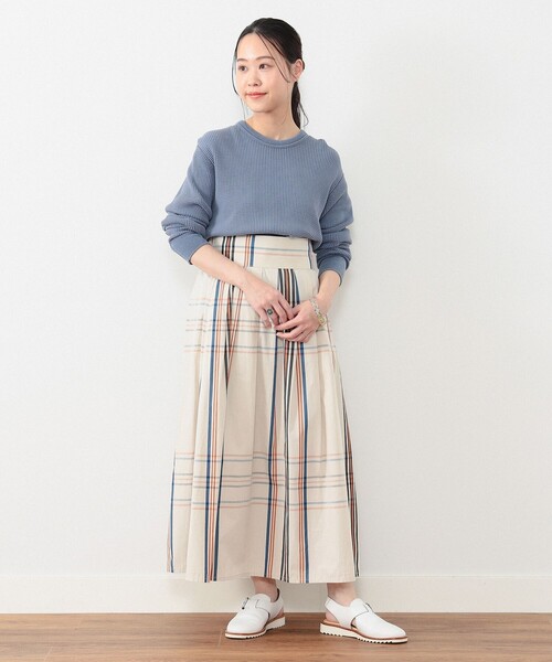 BEAMS BOY（ビームスボーイ）の「【ビームスの百名品】コットン サーマル クルーネック ロングスリーブ Tシャツ（Tシャツ/カットソー・レディース・ブルー/オフホワイト/ブラック・ONE SIZE）」の22枚目の写真