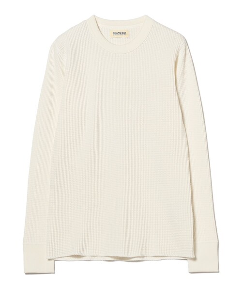 BEAMS BOY(ビームスボーイ)の「コットン サーマル クルーネック ロングスリーブ Tシャツ(Tシャツ/カットソー・レディース・ブルー/オフホワイト/ブラック・ONE SIZE)」の17枚目の写真