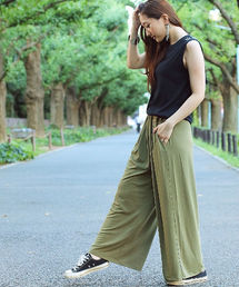 AZUL by moussy | ファイン40/-TRPu天竺ワイドPT(その他パンツ)