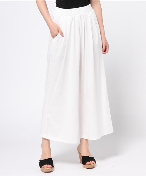 AZUL by moussy（アズールバイマウジー）の「ファイン40/-TRPu天竺ワイドPT（その他パンツ・レディース・オフホワイト/ブラック/ダークカーキ・MEDIUM/LARGE/SMALL）」の13枚目の写真