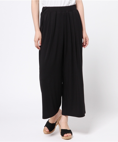 AZUL by moussy（アズールバイマウジー）の「ファイン40/-TRPu天竺ワイドPT（その他パンツ・レディース・オフホワイト/ブラック/ダークカーキ・MEDIUM/LARGE/SMALL）」の12枚目の写真