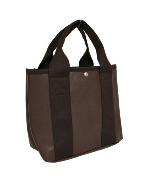 salle de bal（サルデバル）の「polka polka / ポルカポルカ 合皮 ファスナー 仕切りトート ランチトート SDI（トートバッグ・レディース・ダークブラウン/アイボリー/カーキ/ライトブラウン/ダークグレー/ブラック/ベージュ・FREE）」の4枚目の写真