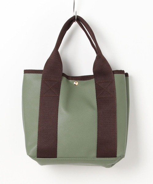 salle de bal（サルデバル）の「polka polka / ポルカポルカ 合皮 ファスナー 仕切りトート ランチトート SDI（トートバッグ・レディース・ダークブラウン/アイボリー/カーキ/ライトブラウン/ダークグレー/ブラック/ベージュ・FREE）」の22枚目の写真