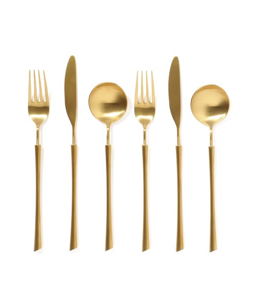 ペアカトラリー 6本ディナーセット ゴールド（カトラリー）｜Francfranc（フランフラン）