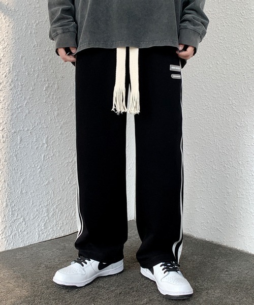 NOWLE（ノウル）の「【NOWLE】ワイド ドローコード スウェット ジャージ パンツ（スウェットパンツ・メンズ・グレー/ブラック/ホワイト・LARGE/X-LARGE/MEDIUM）」の6枚目の写真