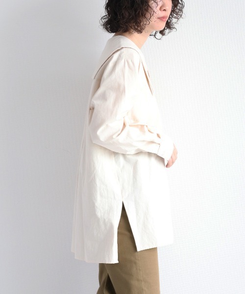 cepo（セポ）の「ビッグカラーブラウス（シャツ/ブラウス・レディース・オフホワイト/ブラウン・M）」の15枚目の写真