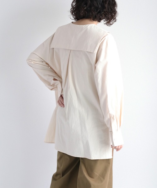 cepo（セポ）の「ビッグカラーブラウス（シャツ/ブラウス・レディース・オフホワイト/ブラウン・M）」の16枚目の写真