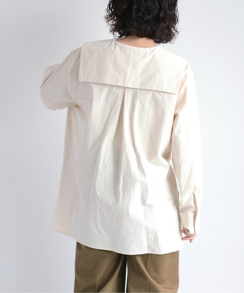 cepo（セポ）の「ビッグカラーブラウス（シャツ/ブラウス・レディース・オフホワイト/ブラウン・M）」の17枚目の写真