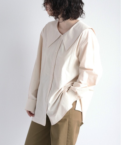 cepo（セポ）の「ビッグカラーブラウス（シャツ/ブラウス・レディース・オフホワイト/ブラウン・M）」の14枚目の写真