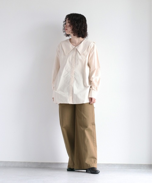 cepo（セポ）の「ビッグカラーブラウス（シャツ/ブラウス・レディース・オフホワイト/ブラウン・M）」の18枚目の写真