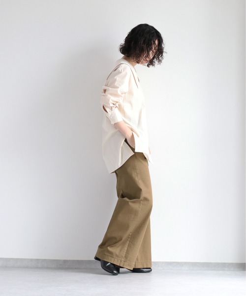 cepo（セポ）の「ビッグカラーブラウス（シャツ/ブラウス・レディース・オフホワイト/ブラウン・M）」の20枚目の写真