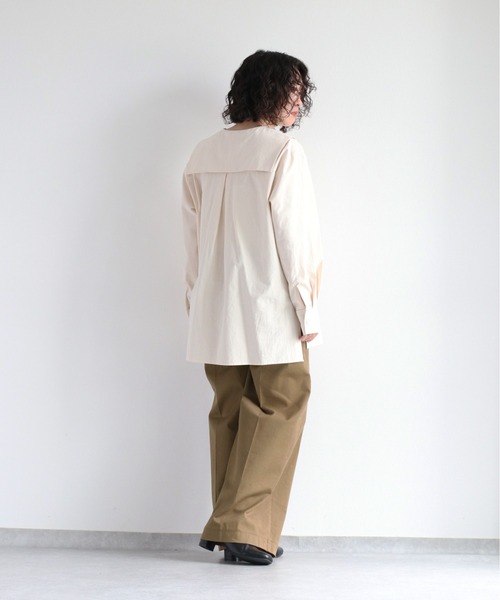 cepo（セポ）の「ビッグカラーブラウス（シャツ/ブラウス・レディース・オフホワイト/ブラウン・M）」の21枚目の写真