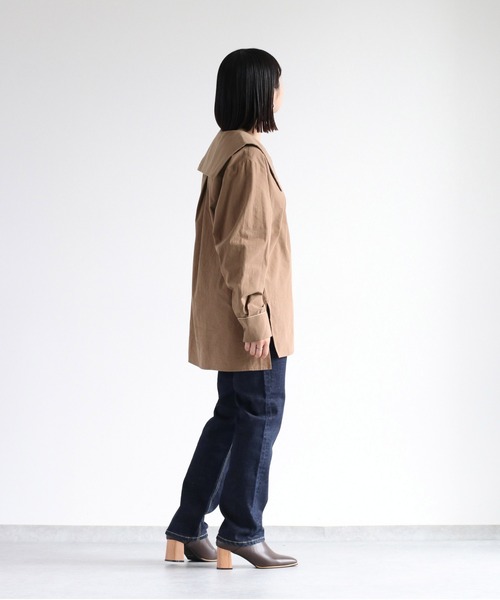 cepo（セポ）の「ビッグカラーブラウス（シャツ/ブラウス・レディース・オフホワイト/ブラウン・M）」の10枚目の写真