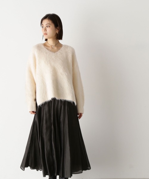 NATURAL BEAUTY BASIC（ナチュラルビューティーベーシック）の「◇起毛ニットプルオーバー（ニット/セーター・レディース・オフホワイト/ブルー/チャコールグレー・FREE）」の13枚目の写真