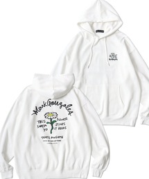 MARK GONZALES ARTWORK COLLECTION/マークゴンザレス 別注 オーバーサイズ 裏起毛 ストリート バックプリント スウェット パーカー フーディー/長袖 トップス プルオーバー/レディース メンズ