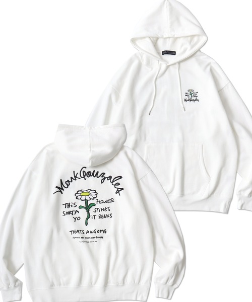 Mark Gonzales（マーク・ゴンザレス）の「MARK GONZALES ARTWORK COLLECTION/マークゴンザレス 別注 オーバーサイズ 裏起毛 ストリート バックプリント スウェット パーカー フーディー/長袖 トップス プルオーバー/レディース メンズ（パーカー・メンズ・ホワイト/ホワイト系その他/アッシュグレー/ブラック系その他/ホワイト系その他2/グレー系その他2/ブラック/グレー系その他/ブラック系その他2/ホワイト系その他4/ブラック系その他3/ホワイト系その他3/ブラック系その他4/グレー系その他3/グレー系その他4/ブラック系その他5/ホワイト系その他5/グレー系その他5/ブラック系2/ブラック系3/ホワイト系/ホワイト系3/ホワイト系1/ホワイト系2/ブラック系1/ブラック系・M/L/XL）」の7枚目の写真