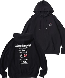 Mark Gonzales（マーク・ゴンザレス）の「MARK GONZALES ARTWORK COLLECTION/マークゴンザレス 別注 オーバーサイズ 裏起毛 ストリート バックプリント スウェット パーカー フーディー/長袖 トップス プルオーバー/レディース メンズ（パーカー・メンズ）」