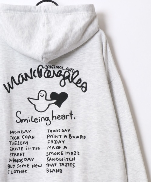 【セール】MARK GONZALES ARTWORK COLLECTION/マークゴンザレス 別注 オーバーサイズ 裏起毛 ストリート バックプリント スウェット パーカー フーディー/長袖 トップス プルオーバー/レディース メンズ（パーカー）｜Mark Gonzales（マーク・ゴンザレス）