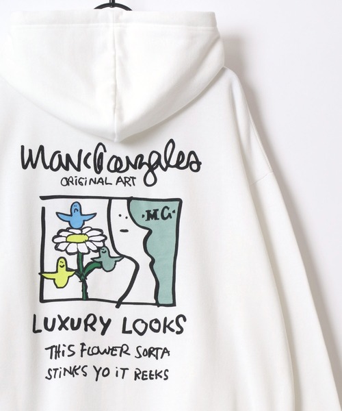 Mark Gonzales（マーク・ゴンザレス）の「MARK GONZALES ARTWORK COLLECTION/マークゴンザレス 別注 オーバーサイズ 裏起毛 ストリート バックプリント スウェット パーカー フーディー/長袖 トップス プルオーバー/レディース メンズ（パーカー・メンズ・ホワイト/ホワイト系その他/アッシュグレー/ブラック系その他/ホワイト系その他2/グレー系その他2/ブラック/グレー系その他/ブラック系その他2/ホワイト系その他4/ブラック系その他3/ホワイト系その他3/ブラック系その他4/グレー系その他3/グレー系その他4/ブラック系その他5/ホワイト系その他5/グレー系その他5/ブラック系2/ブラック系3/ホワイト系/ホワイト系3/ホワイト系1/ホワイト系2/ブラック系1/ブラック系・M/L/XL）」の5枚目の写真