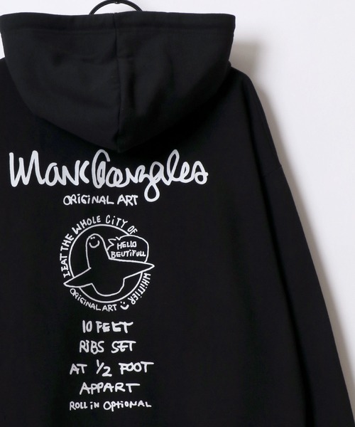 【セール】MARK GONZALES ARTWORK COLLECTION/マークゴンザレス 別注 オーバーサイズ 裏起毛 ストリート バックプリント スウェット パーカー フーディー/長袖 トップス プルオーバー/レディース メンズ（パーカー）｜Mark Gonzales（マーク・ゴンザレス）