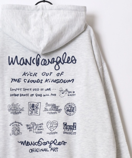 【セール】MARK GONZALES ARTWORK COLLECTION/マークゴンザレス 別注 オーバーサイズ 裏起毛 ストリート バックプリント スウェット パーカー フーディー/長袖 トップス プルオーバー/レディース メンズ（パーカー）｜Mark Gonzales（マーク・ゴンザレス）