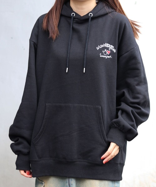 【セール】MARK GONZALES ARTWORK COLLECTION/マークゴンザレス 別注 オーバーサイズ 裏起毛 ストリート バックプリント スウェット パーカー フーディー/長袖 トップス プルオーバー/レディース メンズ（パーカー）｜Mark Gonzales（マーク・ゴンザレス）