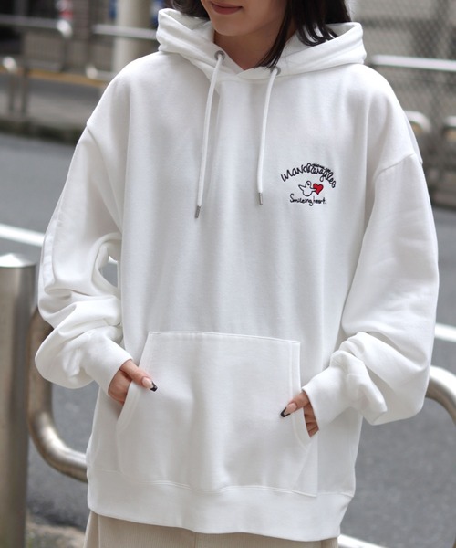 【セール】MARK GONZALES ARTWORK COLLECTION/マークゴンザレス 別注 オーバーサイズ 裏起毛 ストリート バックプリント スウェット パーカー フーディー/長袖 トップス プルオーバー/レディース メンズ（パーカー）｜Mark Gonzales（マーク・ゴンザレス）