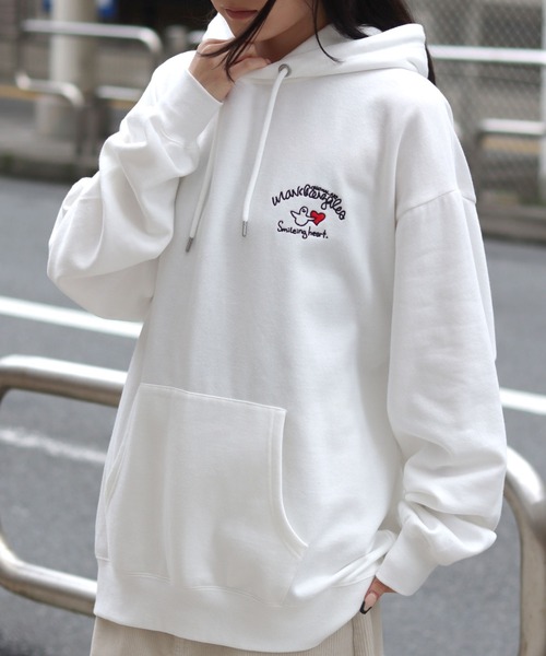 【セール】MARK GONZALES ARTWORK COLLECTION/マークゴンザレス 別注 オーバーサイズ 裏起毛 ストリート バックプリント スウェット パーカー フーディー/長袖 トップス プルオーバー/レディース メンズ（パーカー）｜Mark Gonzales（マーク・ゴンザレス）