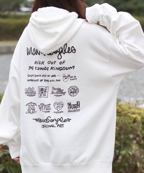 【セール】MARK GONZALES ARTWORK COLLECTION/マークゴンザレス 別注 オーバーサイズ 裏起毛 ストリート バックプリント スウェット パーカー フーディー/長袖 トップス プルオーバー/レディース メンズ（パーカー）｜Mark Gonzales（マーク・ゴンザレス）