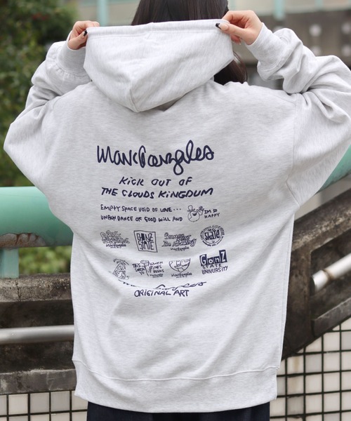 【セール】MARK GONZALES ARTWORK COLLECTION/マークゴンザレス 別注 オーバーサイズ 裏起毛 ストリート バックプリント スウェット パーカー フーディー/長袖 トップス プルオーバー/レディース メンズ（パーカー）｜Mark Gonzales（マーク・ゴンザレス）