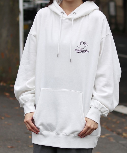 【セール】MARK GONZALES ARTWORK COLLECTION/マークゴンザレス 別注 オーバーサイズ 裏起毛 ストリート バックプリント スウェット パーカー フーディー/長袖 トップス プルオーバー/レディース メンズ（パーカー）｜Mark Gonzales（マーク・ゴンザレス）