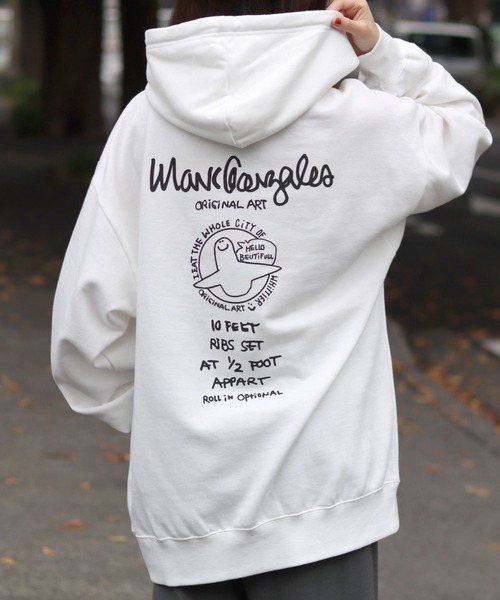 【セール】MARK GONZALES ARTWORK COLLECTION/マークゴンザレス 別注 オーバーサイズ 裏起毛 ストリート バックプリント スウェット パーカー フーディー/長袖 トップス プルオーバー/レディース メンズ（パーカー）｜Mark Gonzales（マーク・ゴンザレス）