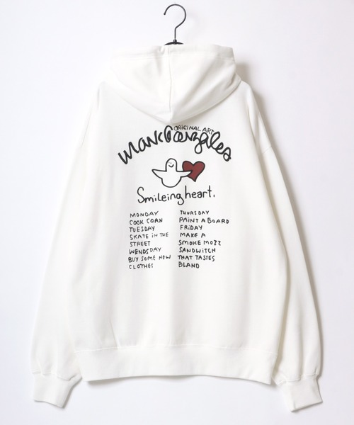 【セール】MARK GONZALES ARTWORK COLLECTION/マークゴンザレス 別注 オーバーサイズ 裏起毛 ストリート バックプリント スウェット パーカー フーディー/長袖 トップス プルオーバー/レディース メンズ（パーカー）｜Mark Gonzales（マーク・ゴンザレス）