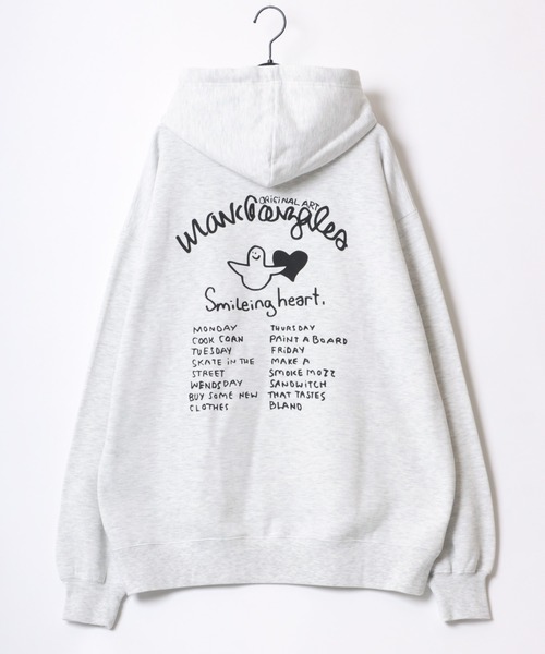 【セール】MARK GONZALES ARTWORK COLLECTION/マークゴンザレス 別注 オーバーサイズ 裏起毛 ストリート バックプリント スウェット パーカー フーディー/長袖 トップス プルオーバー/レディース メンズ（パーカー）｜Mark Gonzales（マーク・ゴンザレス）