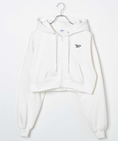 Reebok（リーボック）の「∴WEGO/別注Reebok 裏起毛ショートZIPパーカー（パーカー・レディース・ブラック/オフホワイト/杢グレー・FREE）」の12枚目の写真